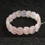Rose Quartz Bracelet on Elastic, Oval Stones 13x18mm