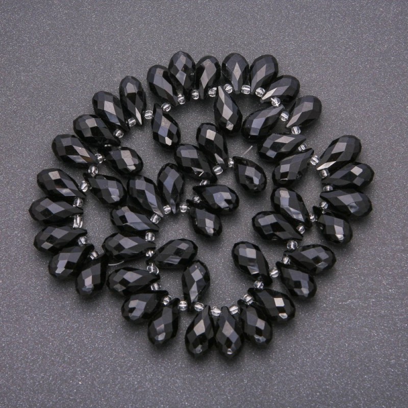 Czech Crystal Beads on a Nylon String, Czech Crystal Butterfly, Diameter 10x18(+/-)mm, Length 33cm