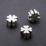 Pandora-Style Clover Bead Spacer, 10x7mm, inner diameter 5mm, pack of 20g +/-12pcs