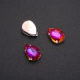 Price per pack /10pcs. Sew-On Crystal in Setting Teardrop 13x18mm Raspberry-Orange