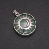 Pendant with natural jade in a Sun setting, diameter 27mm