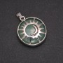 Pendant with natural jade in a Sun setting, diameter 27mm