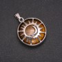 Pendant made of Tiger's Eye in Sun frame, 27mm diameter