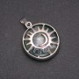 Pendant with Natural Jasper Stone in Sun Frame, 27mm Diameter