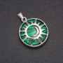 Pendant with Malachite in a Sun setting, 27mm diameter