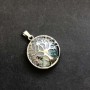 Pendant made of natural moss agate in a 'Tree' bezel, diameter 27mm
