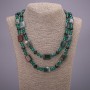 Clearance Long Necklace "Orion Constellation" Natural Jasper Stone, "Czech Crystal", Length 120cm