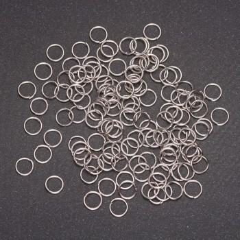 Jump Ring Finding, diameter 7mm, gray metal, pack 25g