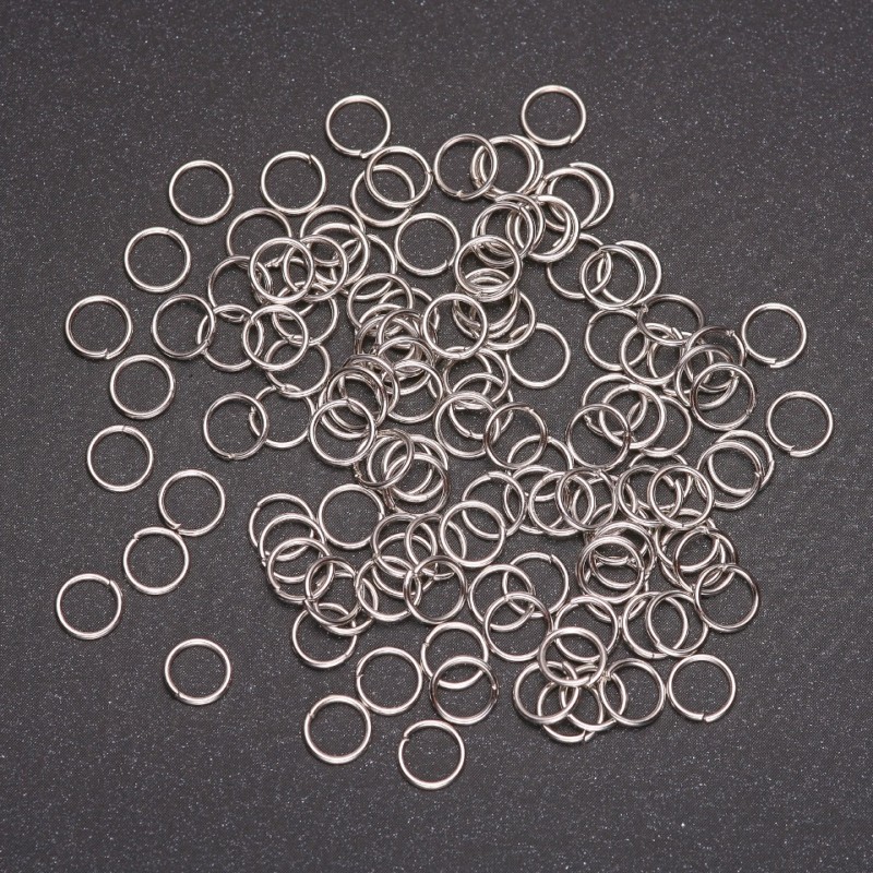 Jump Ring Finding, diameter 7mm, gray metal, pack 25g