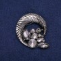 Sale! Round Halo Brooch with Rhinestones Forming a Beautiful Composition, Dark Metal 45x50mm