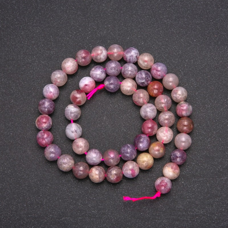 Natural Stone Beads Pink Tourmaline Smooth Round, Diameter 8 (+/-) mm, Length 38cm