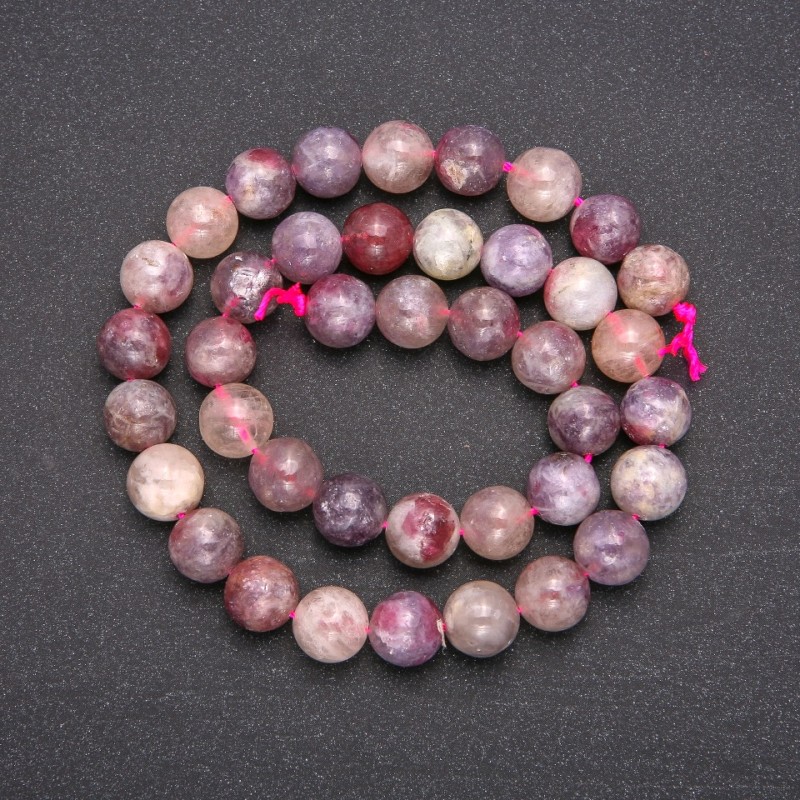 Natural Pink Tourmaline Stone Beads, Smooth Round, Diameter 10(+/-)mm, Length 38cm