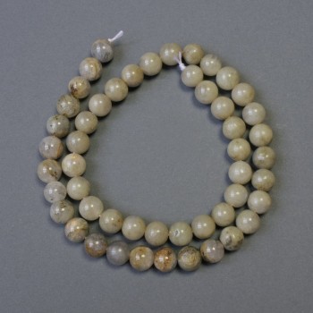Natural Labradorite Stone Beads, Smooth Round, Diameter 8(+/-)mm, Length 38cm