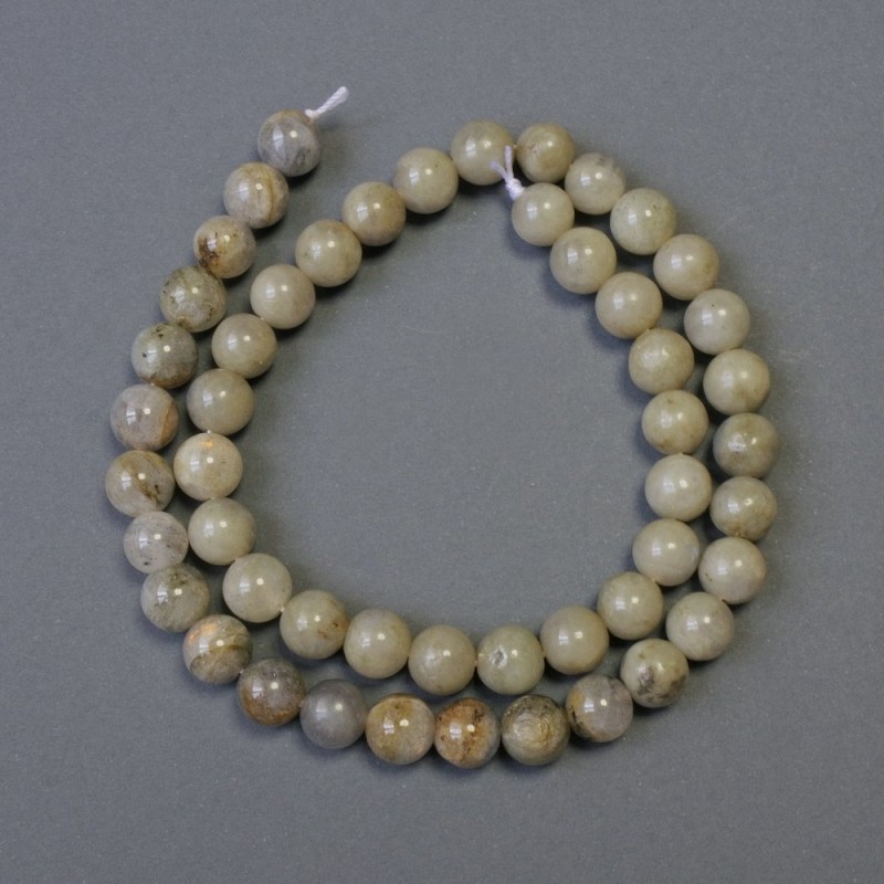 Natural Labradorite Stone Beads, Smooth Round, Diameter 8(+/-)mm, Length 38cm