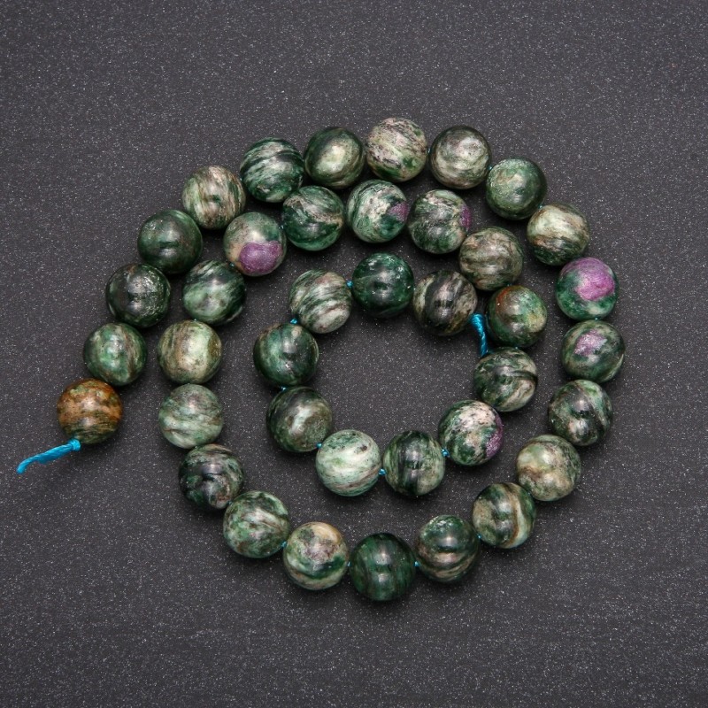 Natural Lepidolite Stone Beads, Smooth Round, Diameter 10(+/-)mm, Length 38cm+