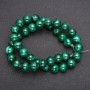 Natural stone beads Malachite smooth bead, diameter 10 (+/-) mm, string length 38 cm