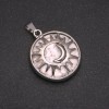 Pendant with Natural Howlite in Sun Setting, 27mm diameter