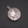 Pendant with Natural Howlite in Sun Setting, 27mm diameter