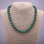 Malachite Natural Stone Necklace, smooth round beads, diameter 10(+/-)mm, length 45cm