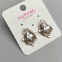 Xuping Earrings with White Stones 16x21mm, 18K Gold Plated, Rhodium