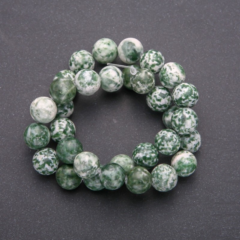 Moss Agate Beads, Smooth Round, Diameter 12.5(+-)mm, Strand Length 38+-cm