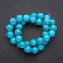 Turquoise Beads, smooth round ball, diameter 12 mm (+/-), on thread, length 38 cm (+/-)