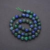 Azurite Natural Stone Beads, Smooth Round, Diameter 8.5(+-)mm, Strand Length 38+-cm