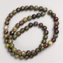 Dragon Blood Jasper Natural Stone Beads on Fishing Line, Smooth Round, Diameter 6(+-)mm, Strand Length 38+-cm