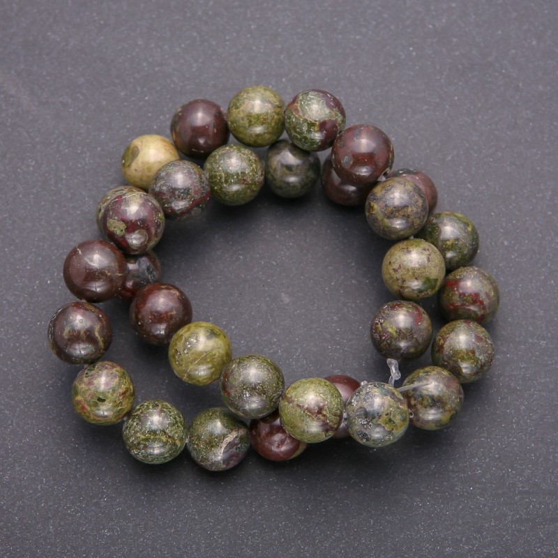 Dragon Blood Jasper Natural Stone Beads, Smooth Round, Diameter 12(+-)mm, Strand Length 38+-cm