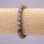 Natural Stone Labradorite Bracelet, smooth bead, diameter 8(+/-)mm on elastic, length 18cm