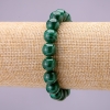 Natural Stone Malachite Bracelet, smooth bead, diameter 10(+/-)mm on elastic, length 18cm