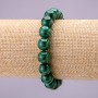 Natural Stone Malachite Bracelet, smooth bead, diameter 10(+/-)mm on elastic, length 18cm
