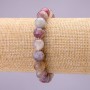 Natural Pink Tourmaline Stone Bracelet, Smooth Round 10(+/-)mm on Elastic, Length 18cm