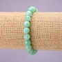 Natural Burmese Jadeite Stone Bracelet, Smooth Round 8(+/-)mm on Elastic, Length 18cm