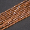 Czech Crystal Beads Clear Amber with Petrol Finish "Rondelle", diameter 3.5x3(+/-)mm strand, length 38cm