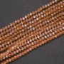 Czech Crystal Beads Clear Amber with Petrol Finish "Rondelle", diameter 3.5x3(+/-)mm strand, length 38cm