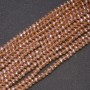 Czech Crystal Beads Clear Champagne with Petrol Finish "Rondelle", diameter 3.5x3(+/-)mm strand, length 38cm