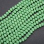 Czech Crystal Beads Matte Green "Rondelle", diameter 8x6mm strand, length 38cm