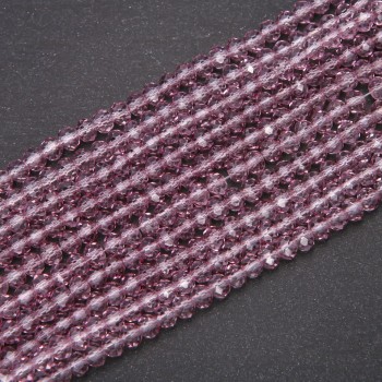 Czech Crystal Beads Transparent Wisteria with Petrol Coating "Rondelle", diameter 6x4.5(+/-)mm, thread length 38cm