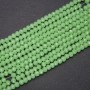 Czech Crystal Beads Semi-Matte Light Green "Rondelle", diameter 6x4.5(+/-)mm, thread length 38cm