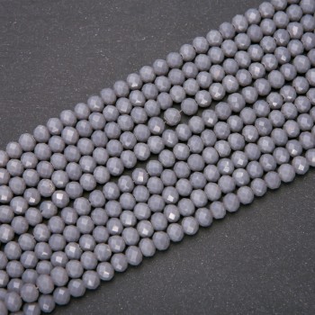 Czech Crystal Beads Matte Dark Gray "Rondelle", diameter 6x4.5(+/-)mm, thread length 38cm