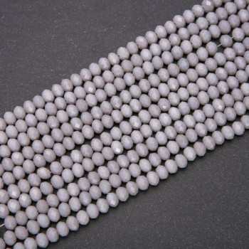 Czech Crystal Beads Matte Gray "Rondelle", diameter 6x4.5(+/-)mm strand, length 38cm