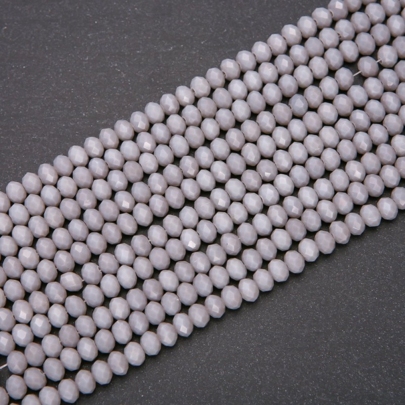 Czech Crystal Beads Matte Gray "Rondelle", diameter 6x4.5(+/-)mm strand, length 38cm