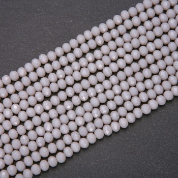 Czech Crystal Beads Matte Light Gray "Rondelle", diameter 6x4.5(+/-)mm strand, length 38cm