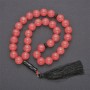Chalcedony Prayer Beads with Agate Accents, 33 beads, diameter 12mm+