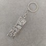 Women's Keychain "Glitter Shaker" Gray Metal, diameter 60x20mm