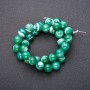 Green Eye Agate Beads on Thread, Natural Stone, Smooth Round, Diameter 10mm (+/-), Length 38cm+