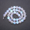 Opal Glass Beads, White Matte, on Thread, Diameter 10 (+/-) mm, Length 38cm