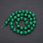 Malachite Beads (pressed) Faceted Round, diameter 10 (+ -) mm, length 38cm