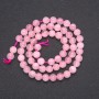 Rose Quartz Beads on Thread, Smooth Round, diameter 6.5(+/-)mm, length 39cm +